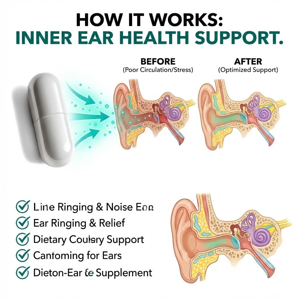 IHW Tinnitus Relief for Ringing Ears, 1200mg Tinnitus Relief Supplement, 120 Capsules, with Vitamin B Complex & C, Reduces Ringing in Ears, Promotes Hearing Wellness & Comfort IHWBuy Supplements Australia