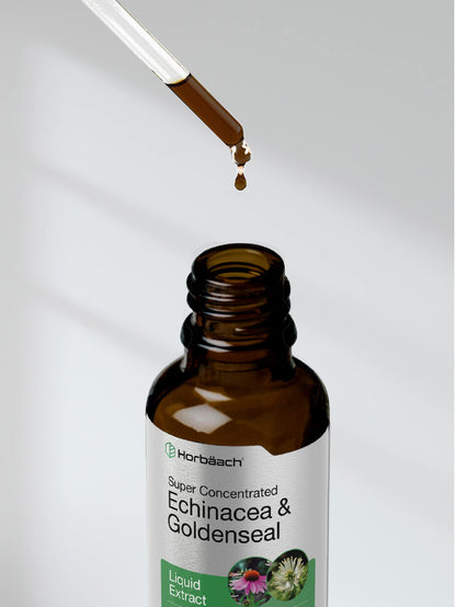 Echinacea Goldenseal Liquid Extract | 2 fl oz | Alcohol Free Tincture Drops | Vegetarian HorbäachBuy Supplements Australia