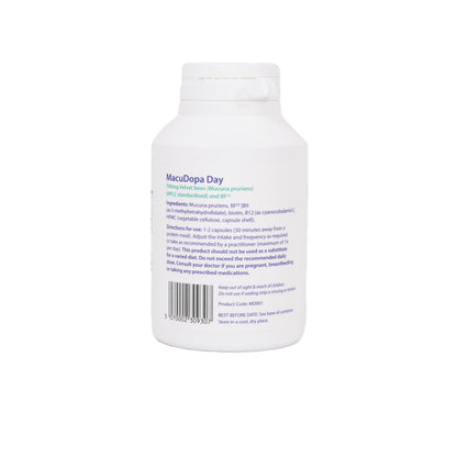 Macudopa Day Capsules 700mg Proprietary Blend, 63% HPLC standardised Levodopa. 120 Veggie Capsules MacuDopaBuy Supplements Australia