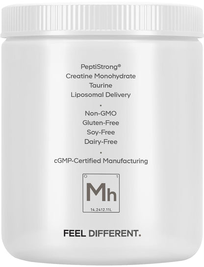 Codeage Muscle Formula+ Platinum Supplement - Creatine Monohydrate, PeptiStrong Fava Bean Protein Hydrolysate, Taurine, Vitamin D3, Liposomal Delivery - Non-GMO - Unflavored Protein Powder - 8.78 Oz CodeageBuy Supplements Australia