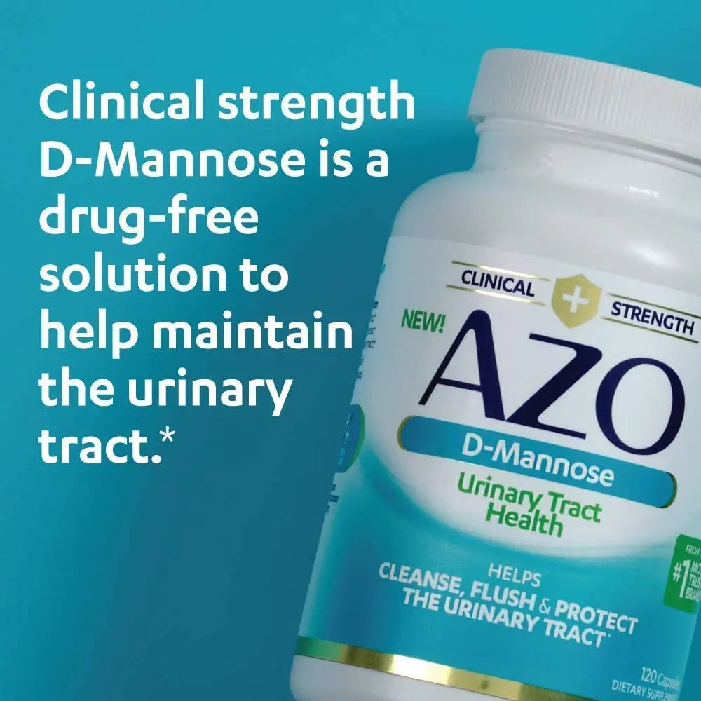 AZO D Mannose Urinary Tract Health, Cleanse, Flush & Protect The Urinary Tract, No.1 Pharmacist Recommended Brand, Clinical Strength, Non-GMO, 120 Count (Pack of 2) AZOBuy Supplements Australia