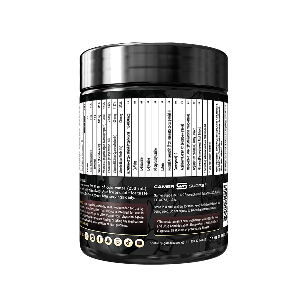 Gamer Supps GG Energy - Schlatt Milk by jschlatt (100 Servings) - Keto Friendly Gaming Energy and Nootropic Blend, Sugar Free + Organic Caffeine + Vitamins + Immune Support, Powder Drink Gamer SuppsBuy Supplements Australia