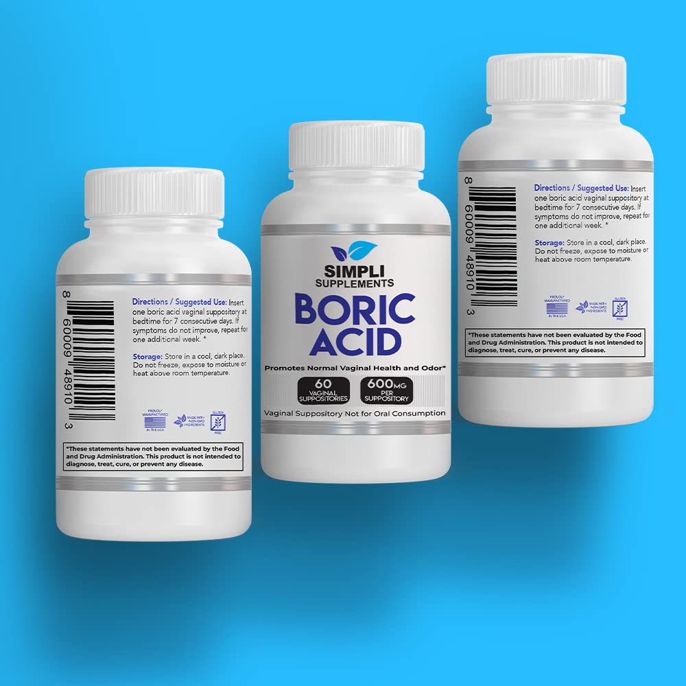 Simpli Supplements 60 Boric Acid Suppositories - Modern Support & Ancient Remedy - Scientifically Simpli SupplementsBuy Supplements Australia
