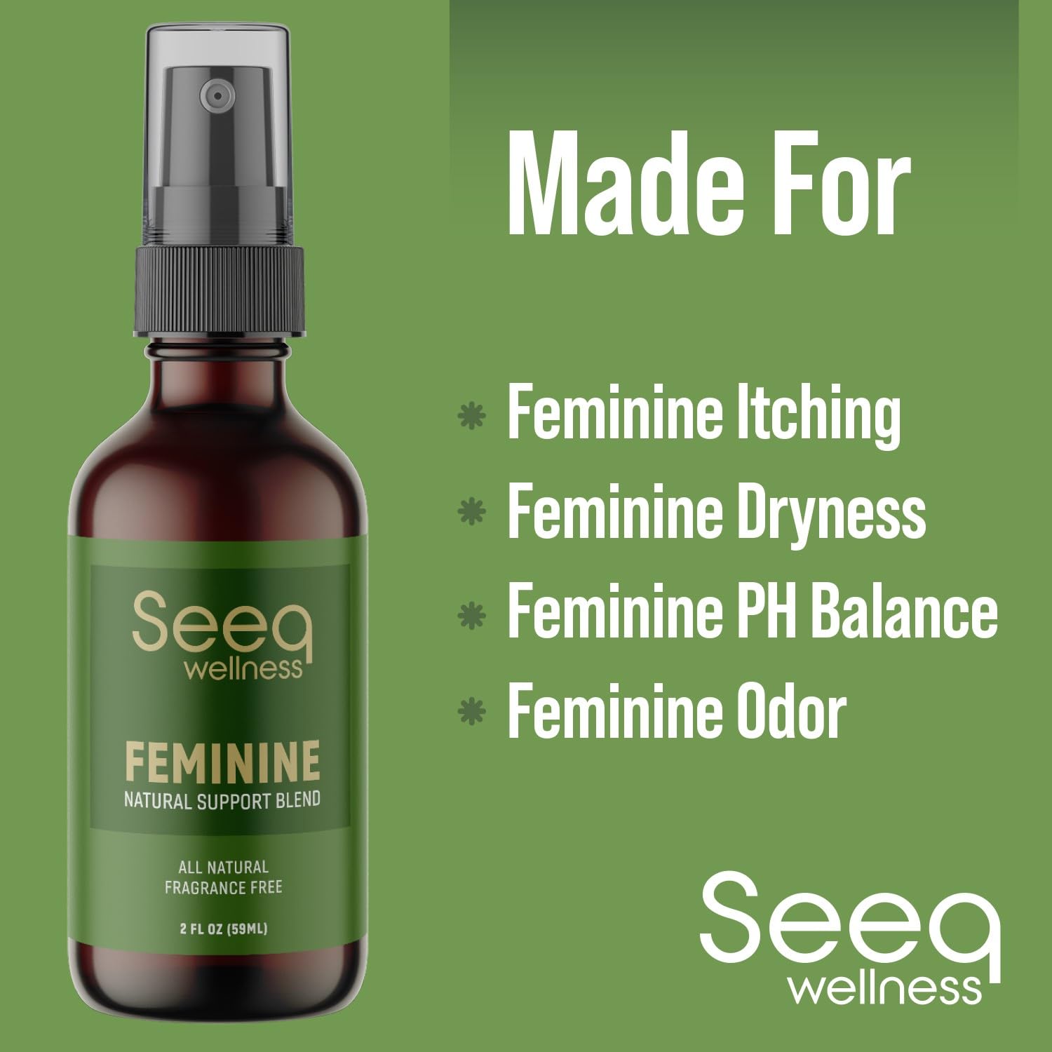 All Natural Feminine Deodorant Spray - for Vaginal Itch, Irritation & Odor - Feminine Hygiene Spray Seeq WellnessBuy Supplements Australia