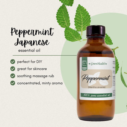 Peppermint Essential Oil - 4 fl oz - 100% Pure Essential Oil - GreenHealth GreenHealthBuy Supplements Australia