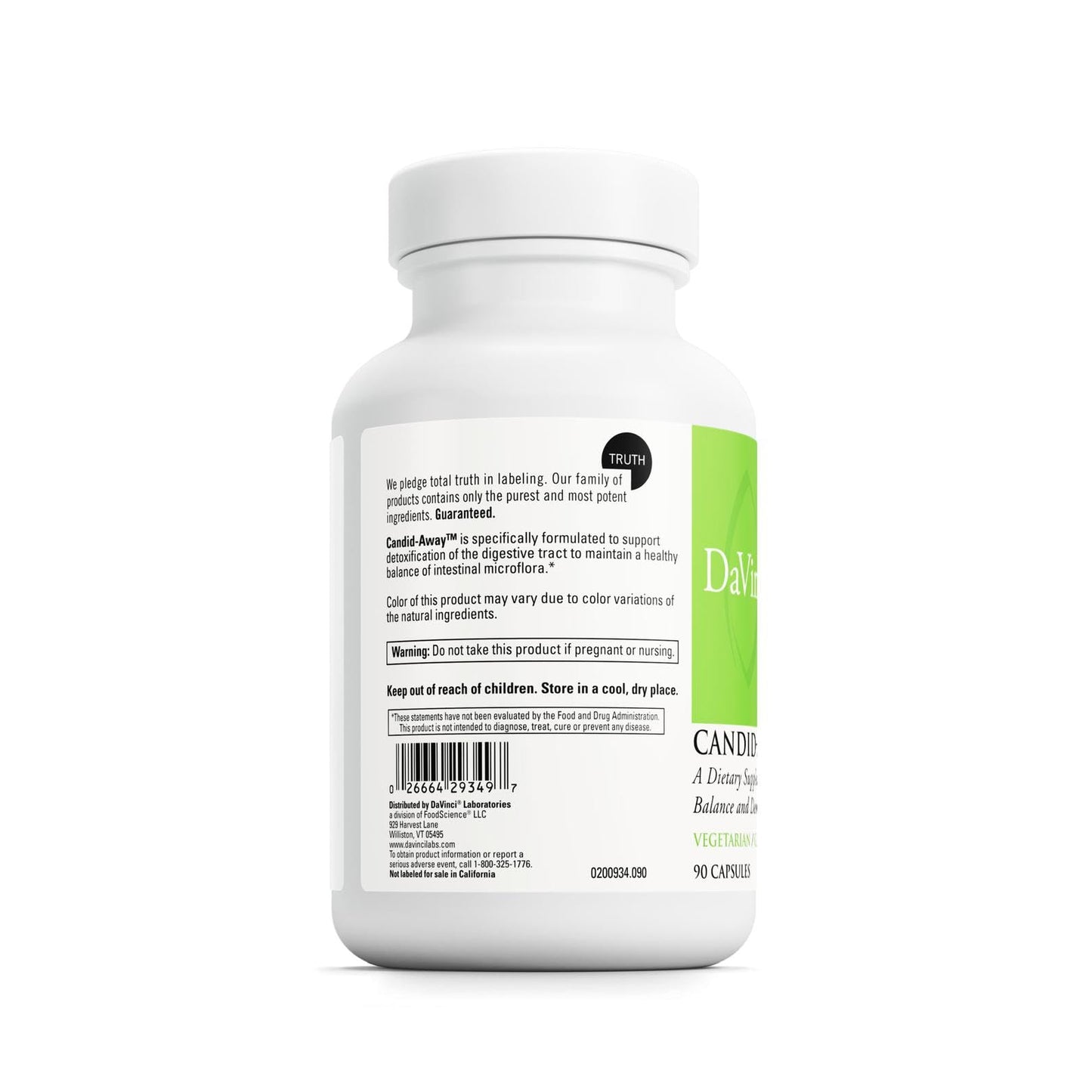 DAVINCI Labs Candid-Away - Digestive Gut Health Support, Immune System Support with Digestive Enzymes, Calcium, Magnesium & More