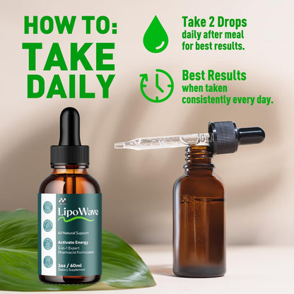 Lipowave Drops, Official LipoWave Drops with All Natural Ingredients, Advanced Overall Health and Wellness Vitamin Supplement Premium Formula for Maximum Strength Multivitamin Support (30 Servings) MJOBuy Supplements Australia