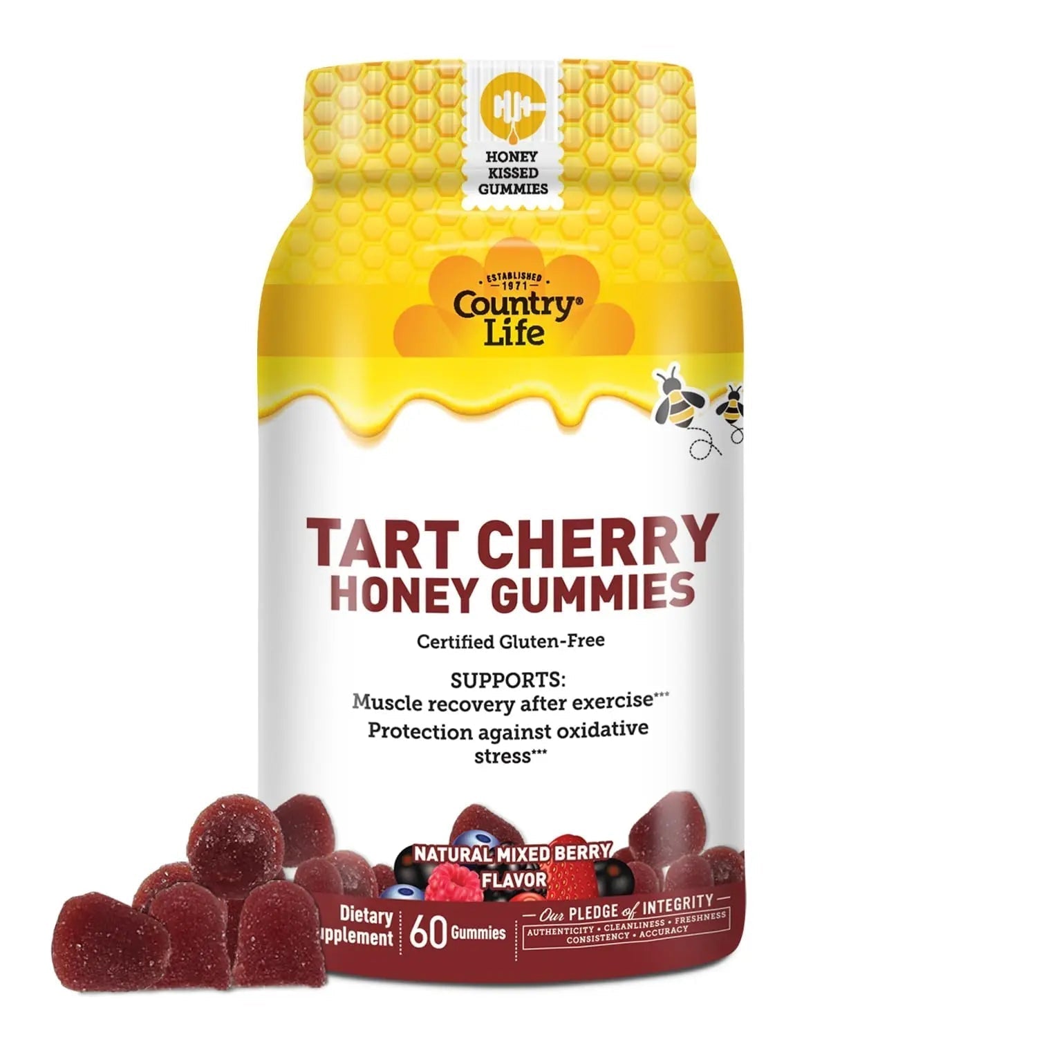 Country Life® Tart Cherry & Adult Multivitamin Honey Gummies - Bundle - Non-GMO - Certified Gluten Free Country Life