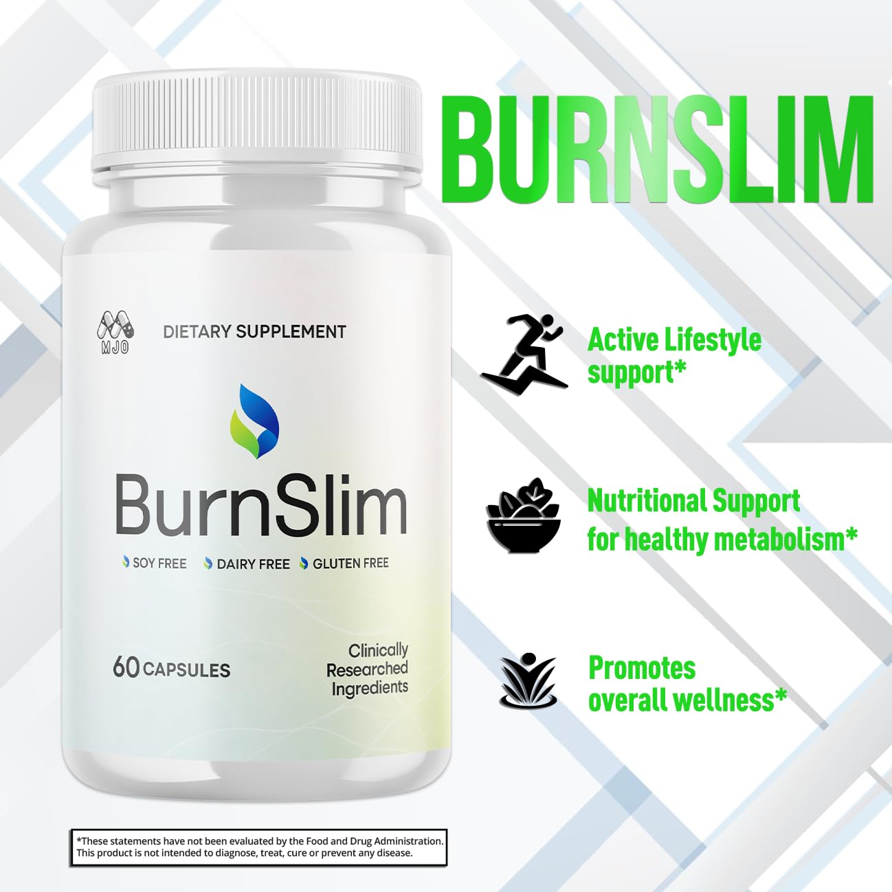 Burn Slim Capsules, Official Burnslim Pills with All Natural Ingredients, Advanced Burn Slim Health and Wellness Vitamin Supplement Supporting Active Lifestyle for Women and Men (60 Capsules) MJOBuy Supplements Australia
