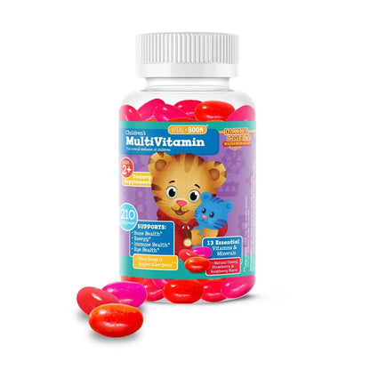 Daniel Tiger - Kids Multivitamin Jellybeans (210 Jellybean Bottle) Toddler 2+ & Kids Vitamins - 13 Essential Vitamins & Minerals to Support Bone Health Vital+Boon