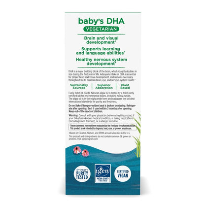 Nordic Naturals Baby’s DHA Vegetarian, Unflavored - 1050 mg Plant-Based Omega-3-1 oz - Supports Brain & Vision Development in Babies - Non-GMO, Vegan - 15 Servings Nordic NaturalsBuy Supplements Australia