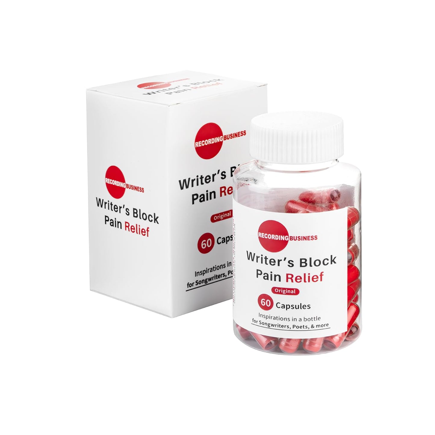 Recording Business Writer's Block Pain Relief (60 Original Songwriting Prompts in Capsules) for Artists/Musicians, Songwriters, & Poets Recording BusinessBuy Supplements Australia