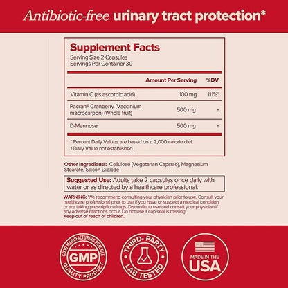 URO Urinary Tract Health Supplement for Women, 60 Count (Pack of 2) - Urinary Support O PositivBuy Supplements Australia