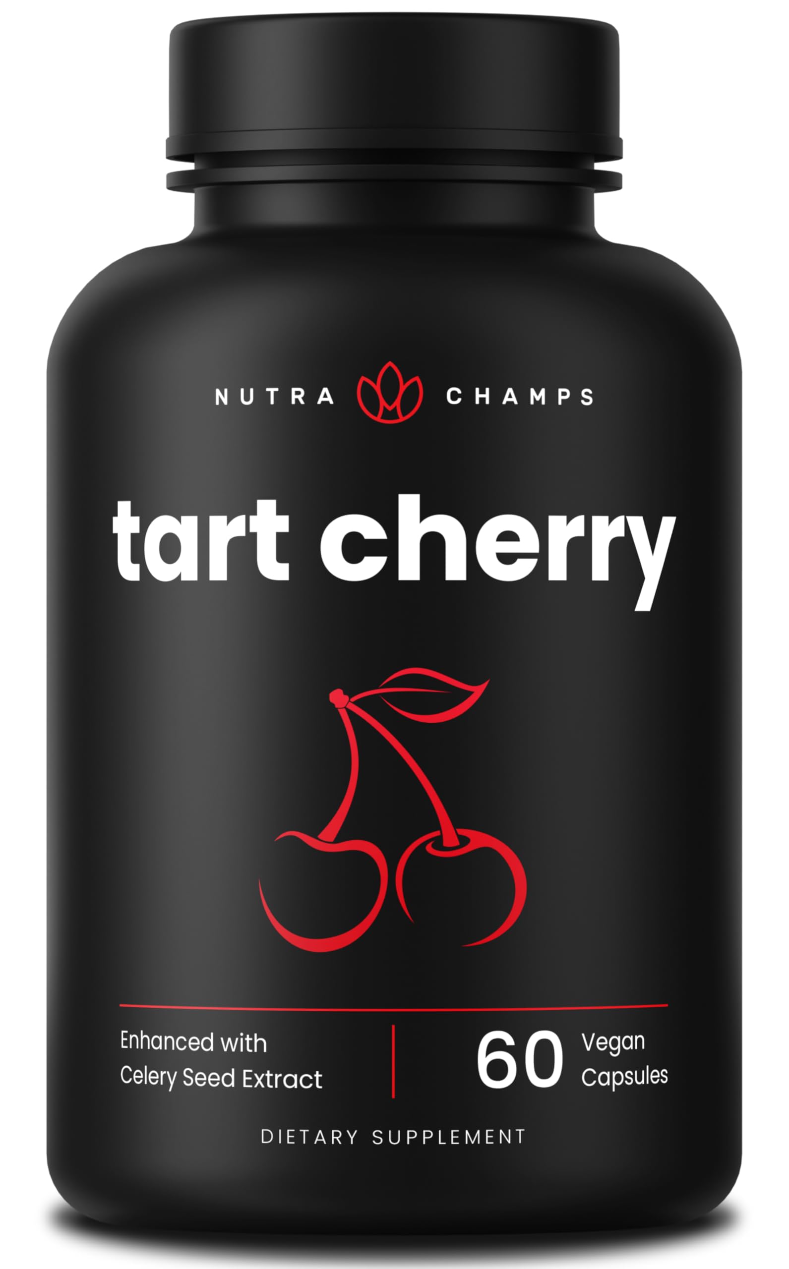 NutraChamps Organic Tart Cherry Extract Capsules - Made from Montmorency Tart Cherry Concentrate, Celery Seed & Bilberry - Uric Acid Cleanse & Joint Support - Vegan Capsules NutraChampsBuy Supplements Australia