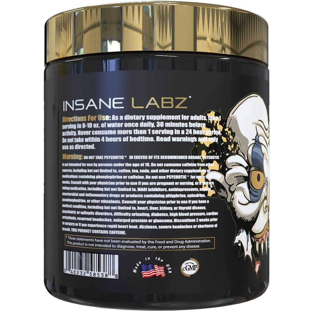 Insane Labz Psychotic Gold and Insane Veinz Gold Pre Workout Nitric Oxide Booster Stack Insane LabzBuy Supplements Australia