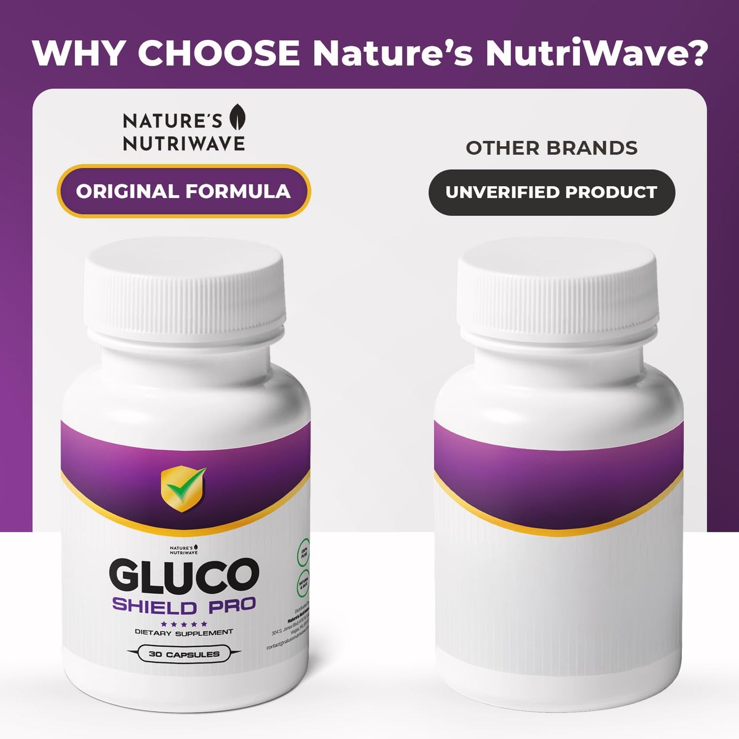 GlucoShield Pro - Natural Supplement with Vitamins B1, B2, B6, Magnesium, Zinc & Calcium | Non-GMO, Stimulant-Free, Easy-to-Take | Made in the USA, GMP-Certified | 30 Capsules, 3 Month Supply Nature’s NutriWaveBuy Supplements Australia