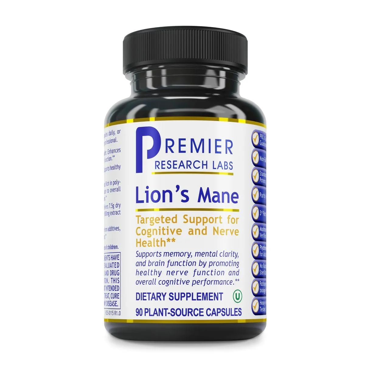 Premier Research Labs Lion's Mane - Lions Mane Mushroom Supplement Capsules for Focus, Memory, & Brain Support for Adults & Kids, 1000mg Premium Extract Per Serving - 90 Vegetarian Capsules Premier Research LabsBuy Supplements Australia