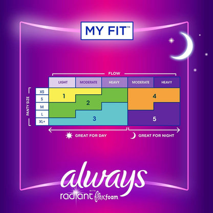 Always Radiant Feminine Pads for Women, Size 4 Overnight Pads AlwaysBuy Supplements Australia