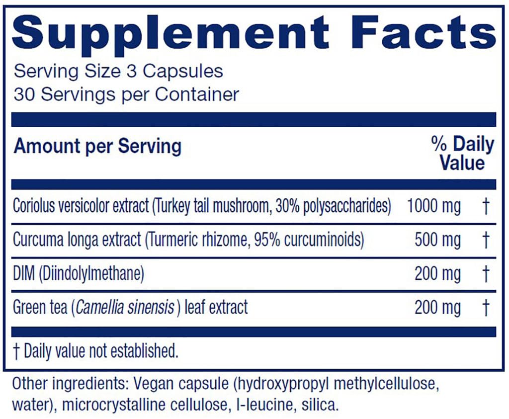 Vitanica CCDG Blend, Immune Support, DIM Supplement 200mg, Turkey Tail Mushroom, Turmeric, Green Tea, Vegan, 90 Capsules VitanicaBuy Supplements Australia