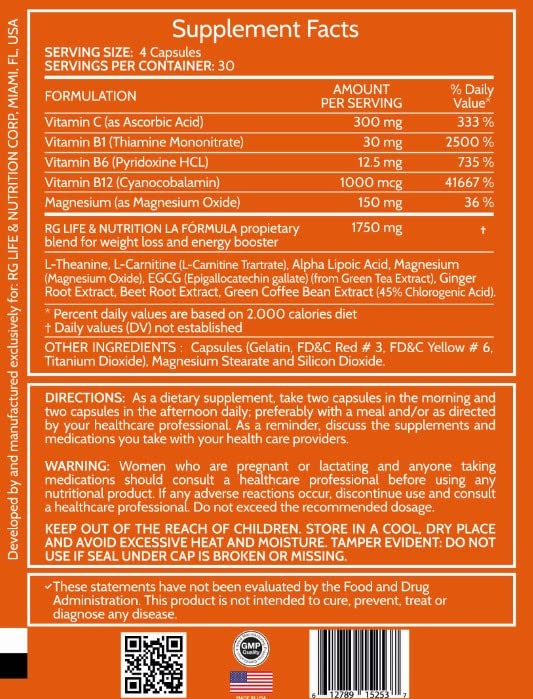 RG LIFE & NUTRITION - Weight Loss Pills, Energy Booster and Fat Burner with Magnesium RG LIFE & NUTRITIONBuy Supplements Australia