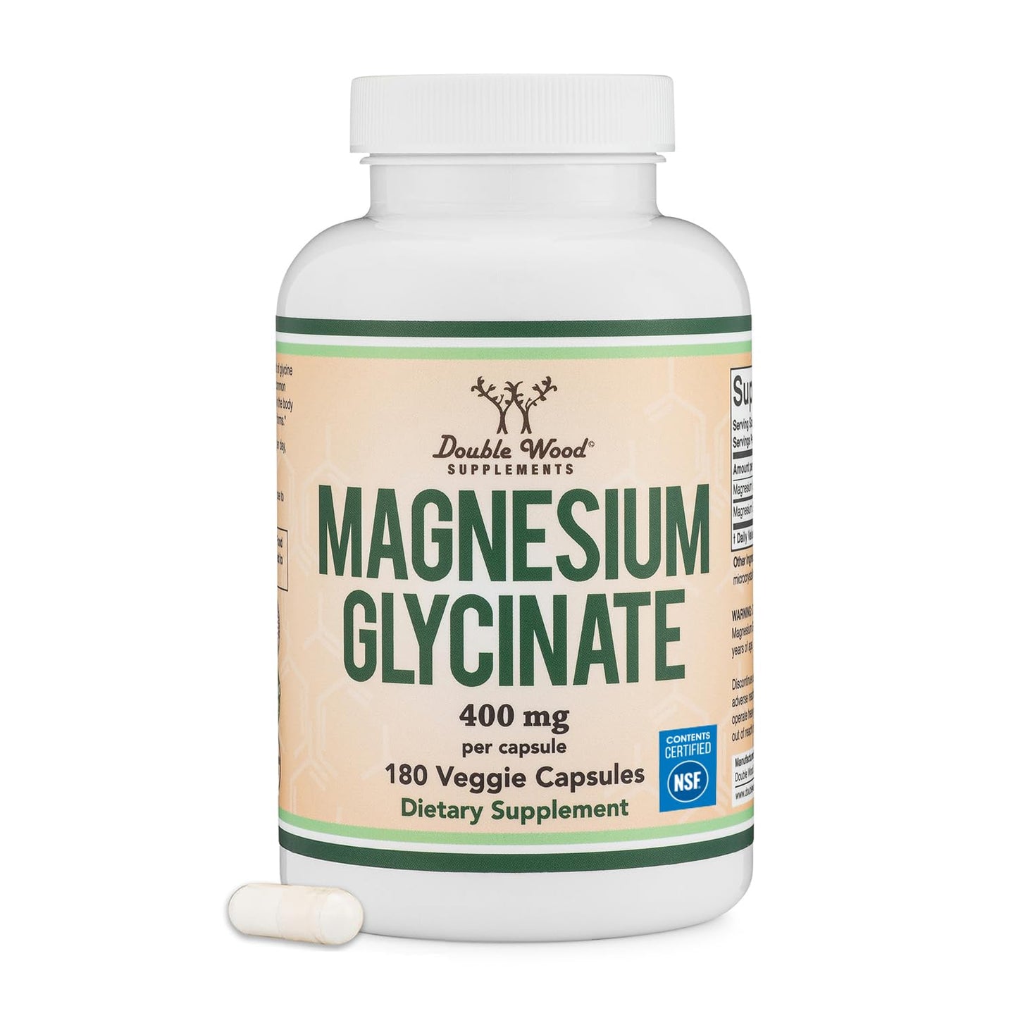 Magnesium Glycinate 400mg | 180 Capsules | Sleep, Muscle, & Heart Support | Vegan, Third Party Tested, Gluten Free