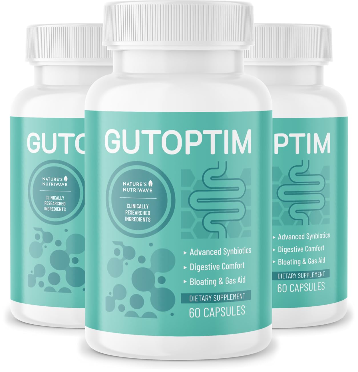 GutOptim Probiotic & Prebiotic Capsules | Pre and Probiotics for Synbiotic Gut Health & Bloating Relief for Women & Men | Enzyme with Probiotics for Digestive Health | Non-GMO, 60 Ct, 3 Month Supply Nature’s NutriWaveBuy Supplements Australia