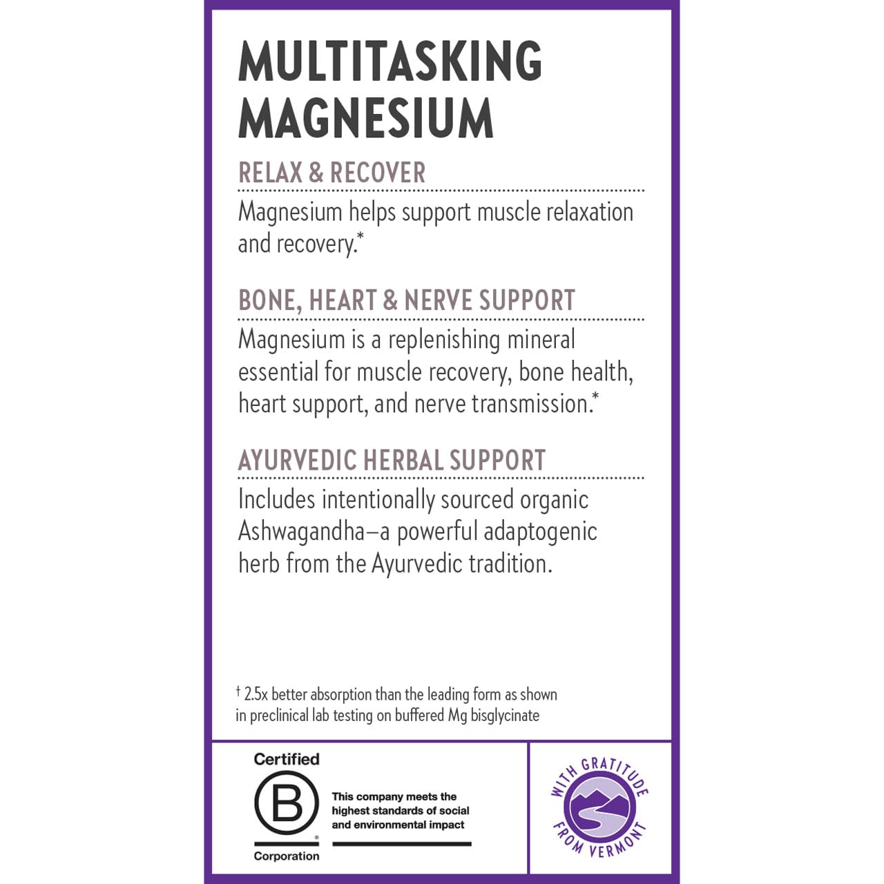 New Chapter Magnesium + Ashwagandha Supplement, 325 mg with Magnesium Glycinate for Muscle Relaxation & Recovery, Heart, Nerve & Bone Health, 2.5X Absorption, Non-GMO - 30 ct (1 Month Supply) New ChapterBuy Supplements Australia
