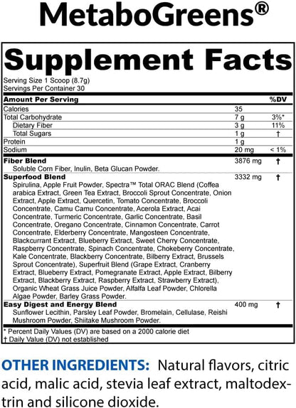 BioTrust Metabo Greens Superfood Powder - Super Greens Powder, Fruit & Veggie Blend with Clinically Studied Spectra - Non GMO, Soy Free, Gluten Free, Dairy Free, Energizing Berry Flavor (30 Servings) BioTrustBuy Supplements Australia
