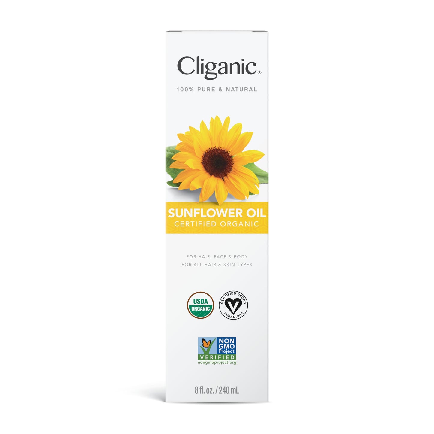 Cliganic Organic Sunflower Oil, 100% Pure (8oz) - For Skin, Hair & Face | Natural Cold Pressed Unrefined CliganicBuy Supplements Australia