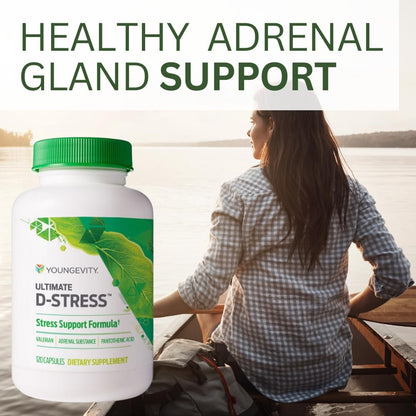 Youngevity Ultimate D-Stress™ – Natural Stress Relief Supplement with Magnesium, Valerian Root Extract, and B Vitamins – Supports Adrenal Health and Nervous System – 120 Capsules (Pack of 1) YoungevityBuy Supplements Australia
