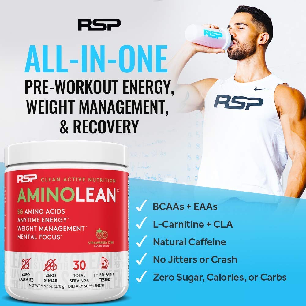RSP NUTRITION TrueFit Protein Powder (Vanilla 2 LB) with AminoLean Pre Workout Energy (Pink Lemonade 30 Servings)