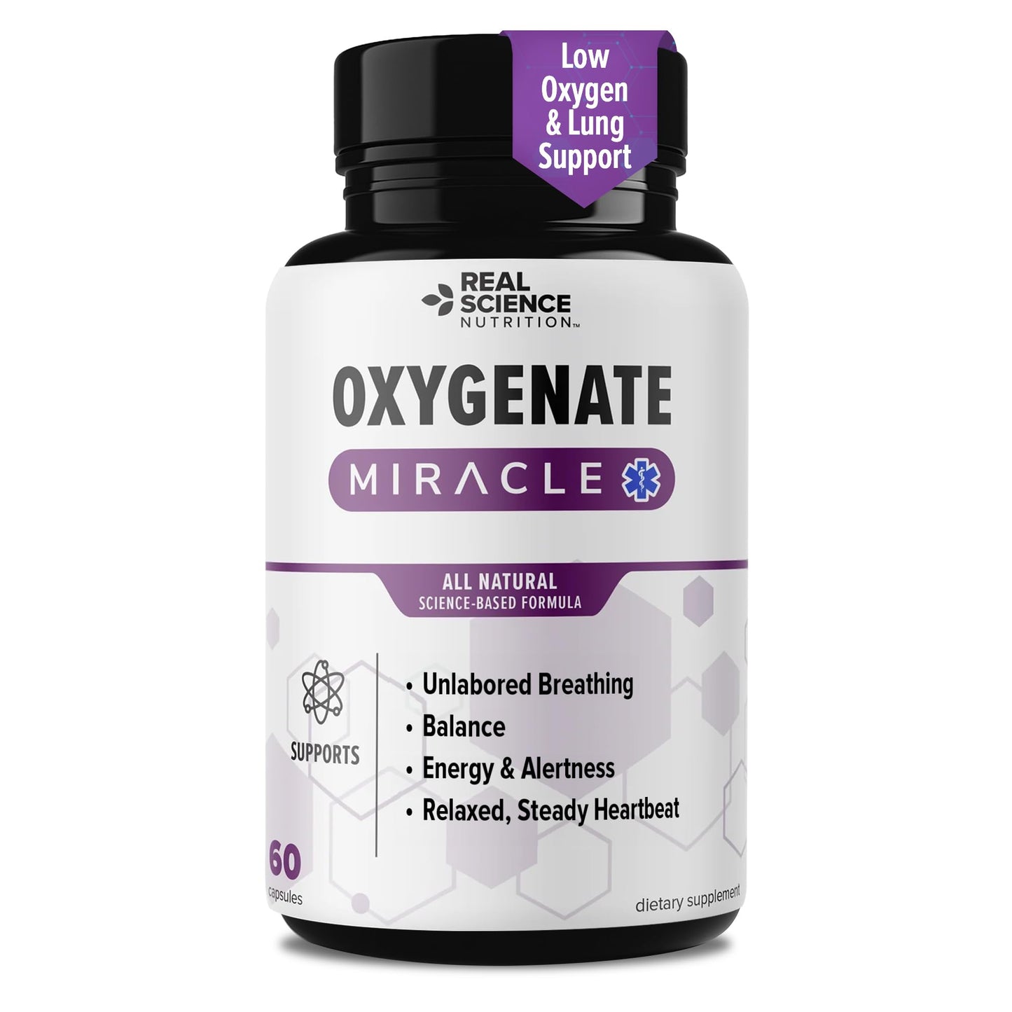 Real Science Oxygenate Miracle – Daily Lung & Circulation Support Supplement for Breathing Comfort and Energy – Supports Respiratory Function and Overall Wellness, 60 Caps Real Science NutritionBuy Supplements Australia