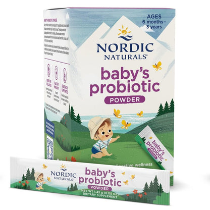 Nordic Naturals Baby’s Nordic Flora Probiotic Powder, Unflavored - 30 Packets - 4 Billion CFU - Digestive Health & Immune Support for Babies & Toddlers (6 Months to 3 Years) - 30 Servings Nordic NaturalsBuy Supplements Australia
