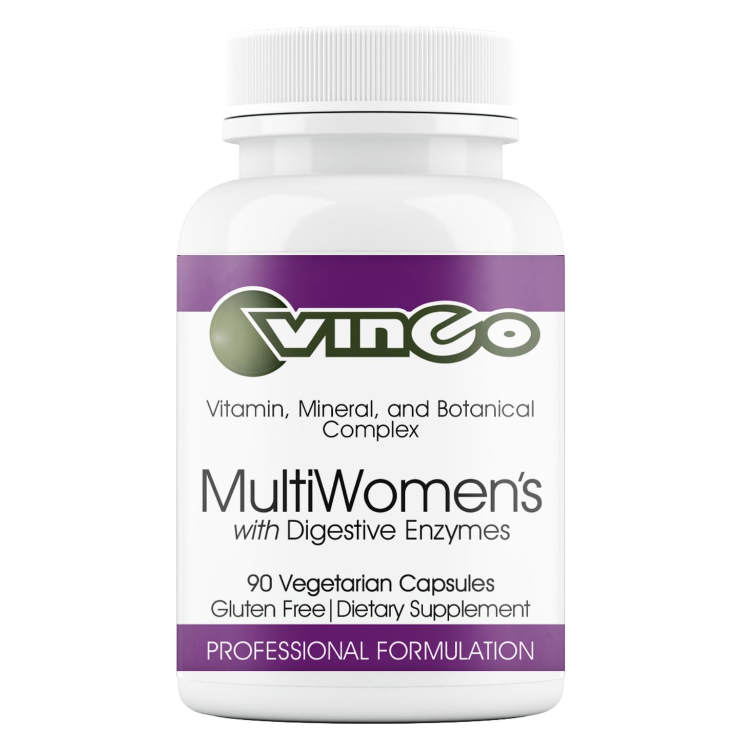 Vinco Inc - MultiWomen’s with Digestive Enzymes Daily Supplement | (90 Capsules) | Multivitamin for Women | Supports Energy, Hormone Balance, Immunity & Digestion | Gluten Free & Vegetarian VincoBuy Supplements Australia