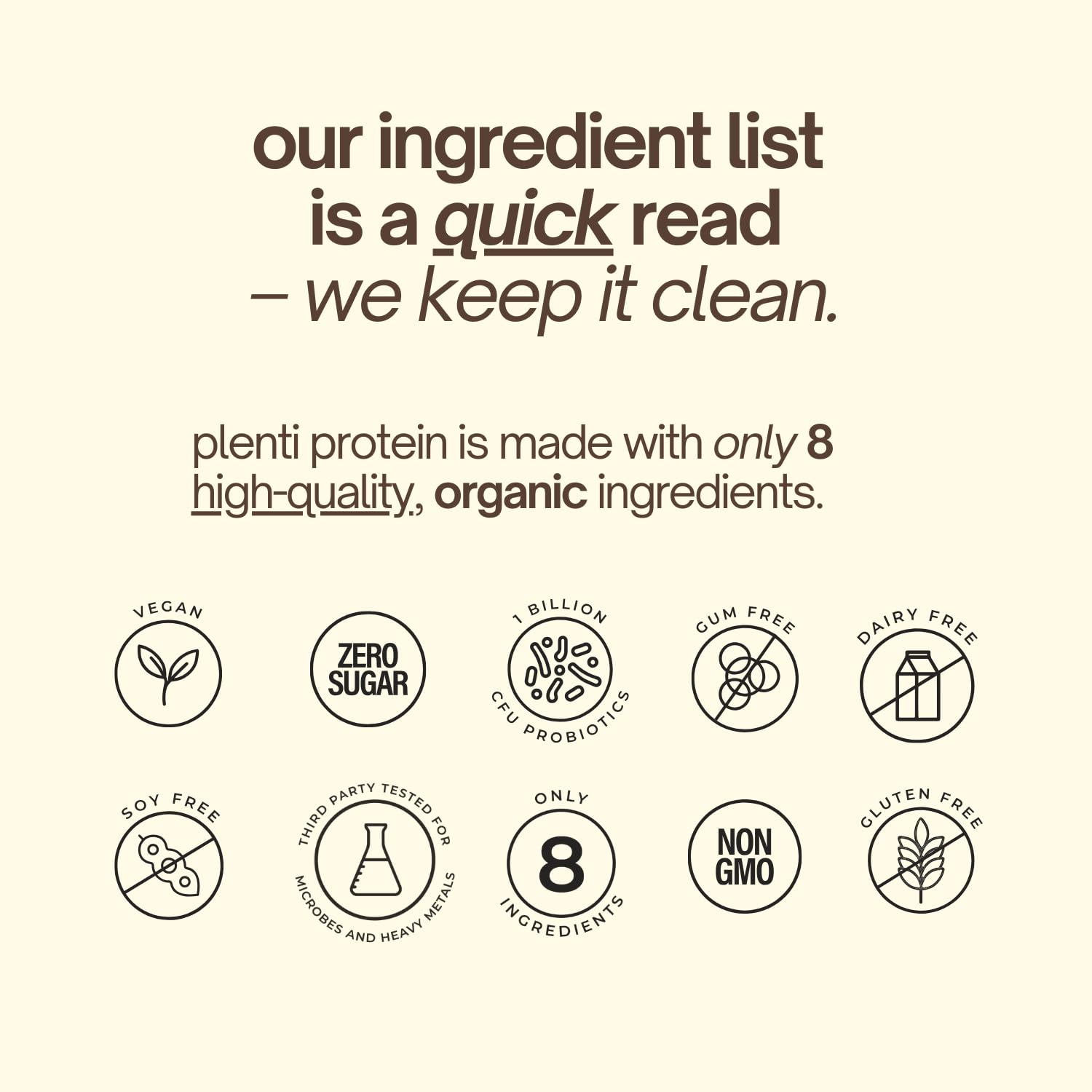 plenti Organic Plant-Based Protein Powder: Vanilla - 20g Pea Protein + Probiotics, Digestive Enzymes & Omega 3-6, Gut Friendly, Sugar Free, 27 Servings (2 lbs) plentiBuy Supplements Australia