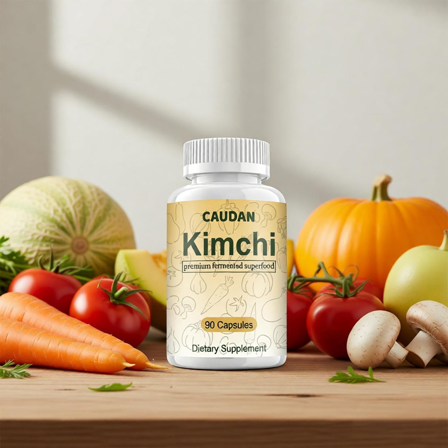 CAUDAN Kimchi Capsules, Kimchi Supplement, Probiotics & Enzymes Supports Gut & Digestive Health, Taste Well, Fermented Superfood for Antioxidant Support, 90 Vegan Capsules CAUDANBuy Supplements Australia