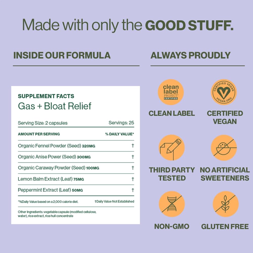 Hilma Natural Gas & Bloating Relief - with Lemon Balm, Fennel & Peppermint Leaf - Doctor HilmaBuy Supplements Australia