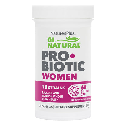 NaturesPlus GI Natural Probiotic Women - 30 Capsules - Digestive & Immune Support, Urinary Tract Health - Includes Cranberry - Gluten Free - 30 Servings Nature's PlusBuy Supplements Australia