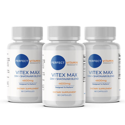 Perfect Vitamin Products Vitex Max DIM + Shatavari – Hormone Balance & Menopause Support for Women – Vegan Blend with Adaptogens for Mood, Cycle & Stress Relief – 4600mg (3-Pack) Perfect Vitamin ProductsBuy Supplements Australia