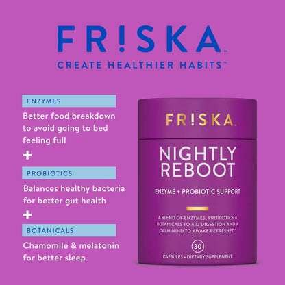 FRISKA Nightly Reboot Enzyme and Probiotics Supplement, Promotes Better Digestion FR!SKABuy Supplements Australia