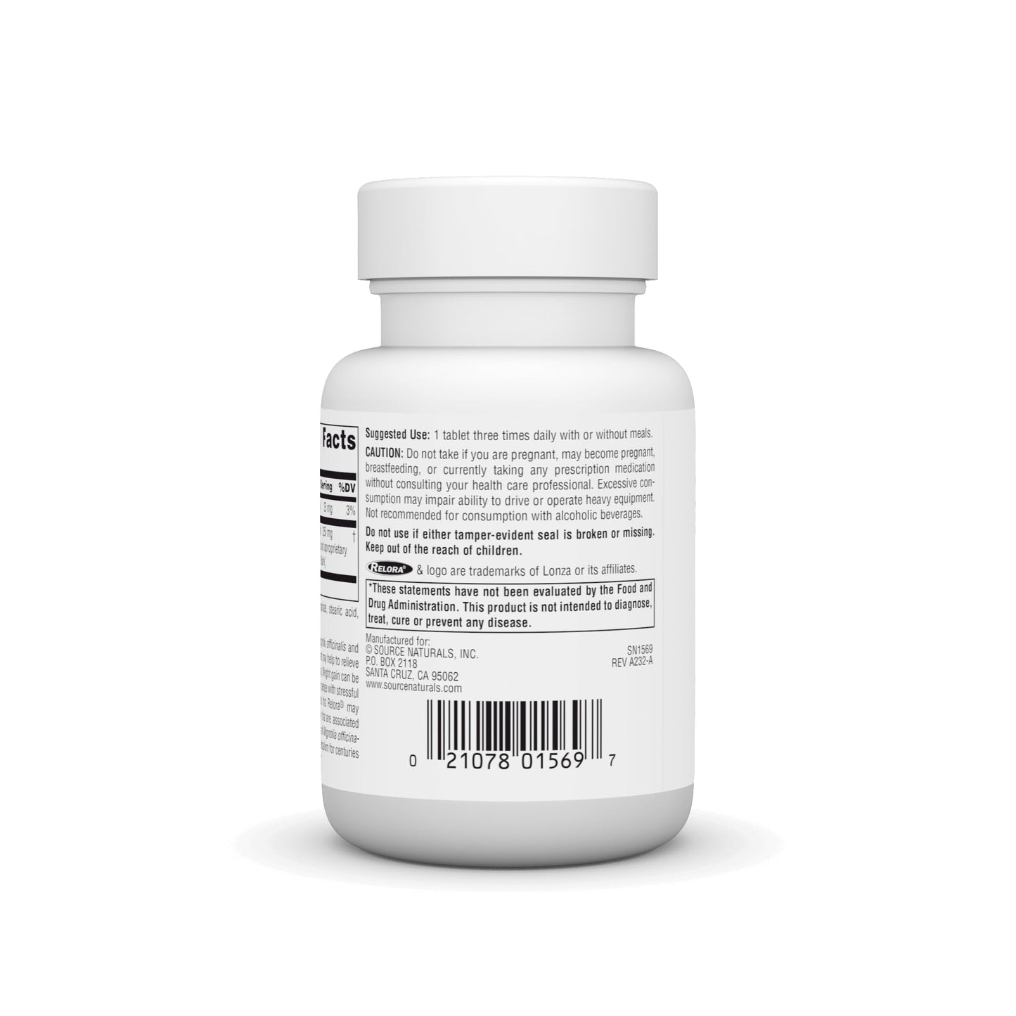 Source Naturals Relora, Promotes Healthy Eating Behavior and Muscle Relaxation Support*, 250 mg - 90 Tablets Source NaturalsBuy Supplements Australia
