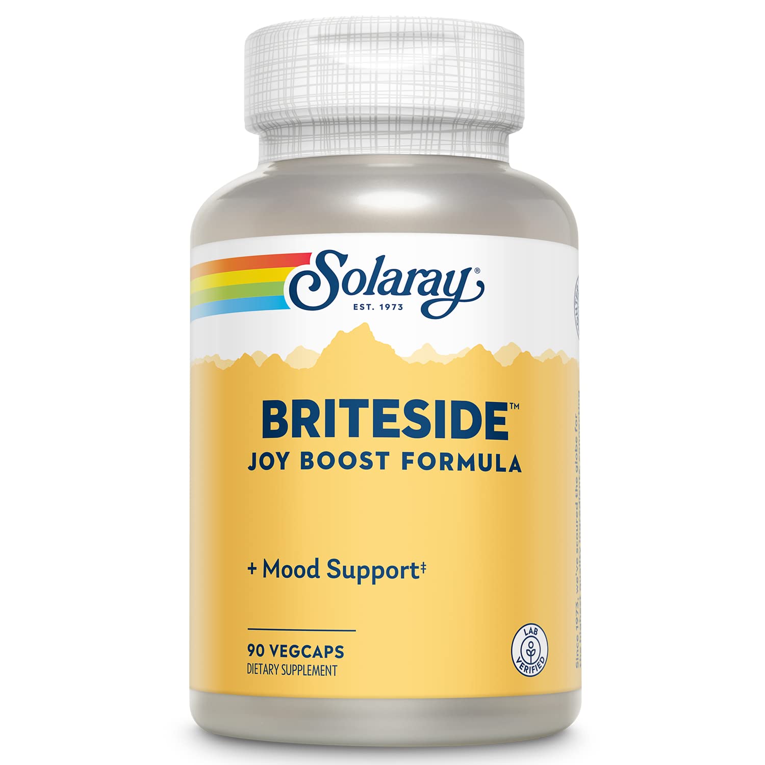 SOLARAY BriteSide - 90 Vegetarian Capsules - with St. Johns Wort, DL-Phenylalanine (DLPA), L-Dopa, GABA & Lithium SOLARAYBuy Supplements Australia