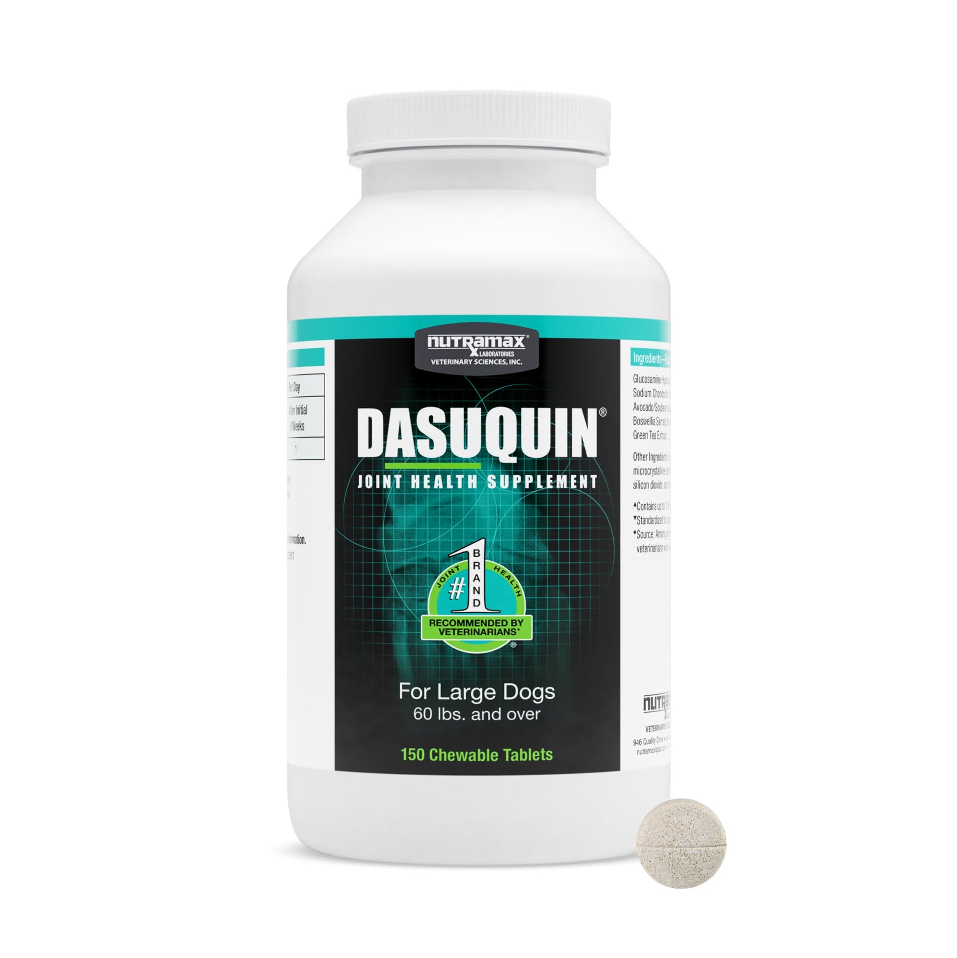 Nutramax Dasuquin for Large Dogs, Joint Health Supplement, Contains Glucosamine for Dogs, Plus Chondroitin, ASU and More, Supports Healthy Joints, Chewable Tablets, 150 Count Nutramax LaboratoriesBuy Supplements Australia
