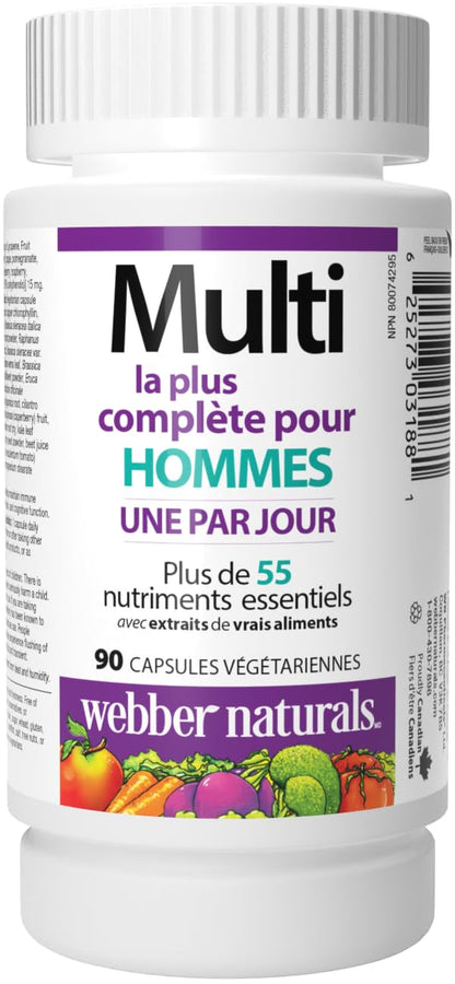 Webber Naturals Men's Most Complete Multi, 90 Vegetarian Capsules Webber NaturalsBuy Supplements Australia