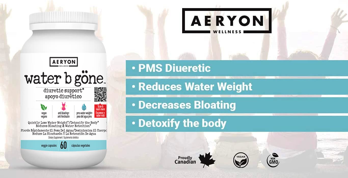 Water B Gone – Diuretic Pills for Women – Reduce Water Retention and Bloating – Find PMS Aeryon Ashlie WellnessBuy Supplements Australia
