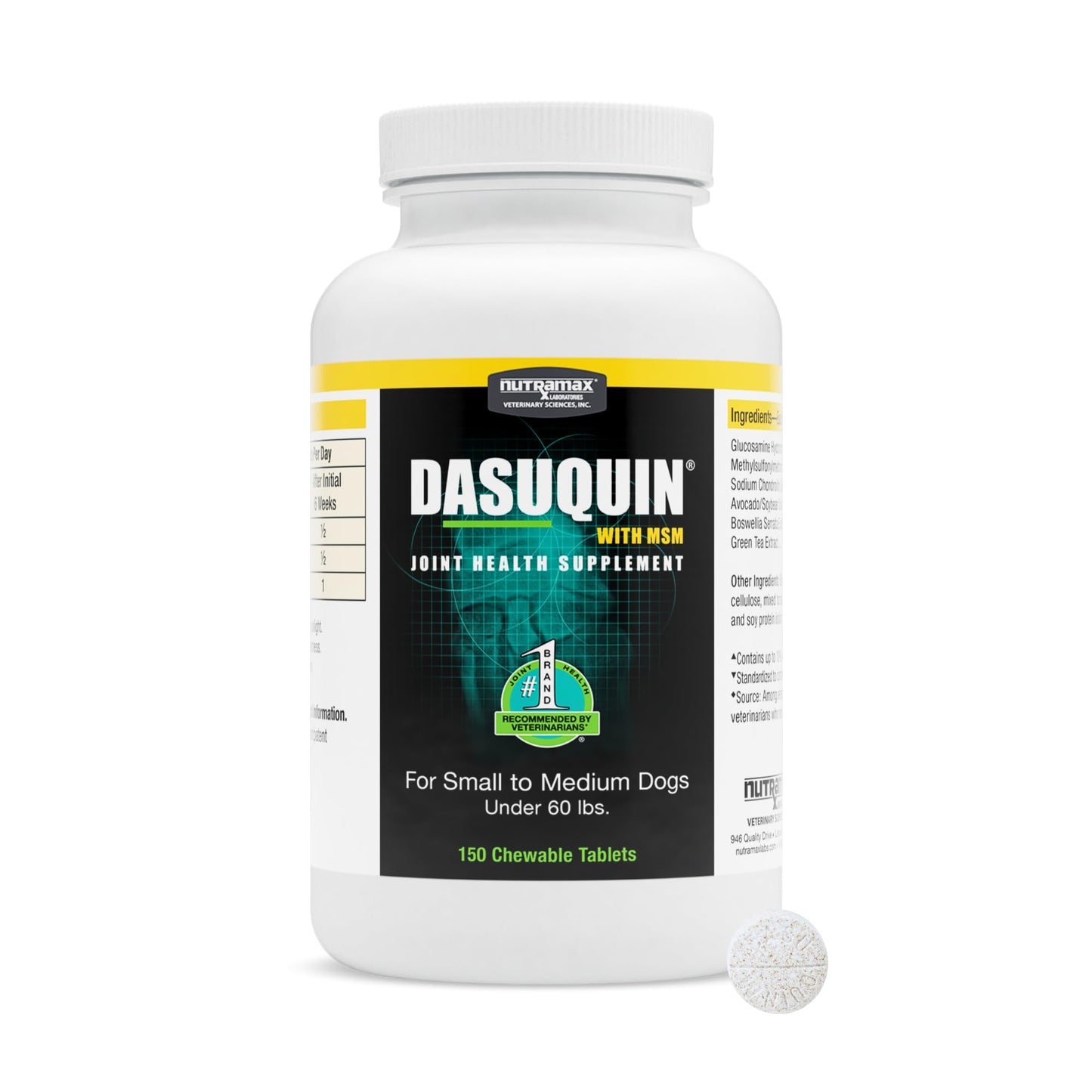 Nutramax Dasuquin for Small to Medium Dogs, Joint Health Supplement, Contains Glucosamine for Dogs, Plus Chondroitin, ASU, MSM and More, Supports Healthy Joints, Chewable Tablets, 150 Count Nutramax LaboratoriesBuy Supplements Australia