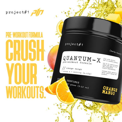 Project #1 Quantum-X Nutrition: Advanced Pre-Workout Powder for Men and Women | Natural Ingredients Enriched Formula - Improve Energy, Metabolism, and Focus - 30 Servings - Orange Mango