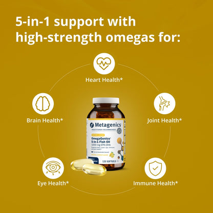 Metagenics OmegaGenics EPA-DHA 1000 mg - High Potency Omega-3 Fish Oil Supplement for Heart, Brain & Joint Health