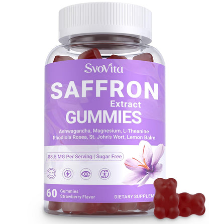 Svovita Saffron Supplements Gummies with Saffron Extract, Sugar Free 60 Count SvovitaBuy Supplements Australia