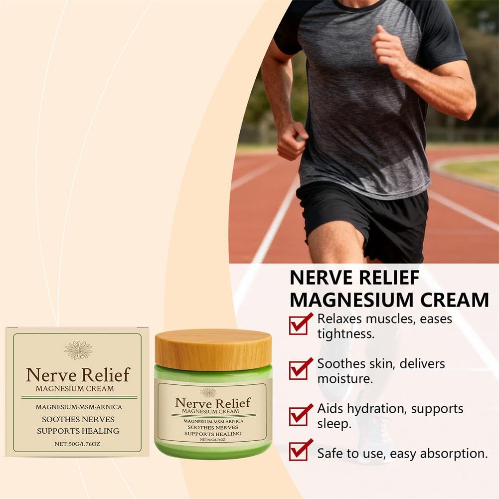 Total Relief Magnesium Cream - Nerve Relief Magnesium Cream with MSM & Arnica,Total ReliefCream for Muscle Relaxation, Soothes Nerves & Daily Soothing Support, Deep Hydration,50g/1.76oz Aus HealthcareBuy Supplements Australia
